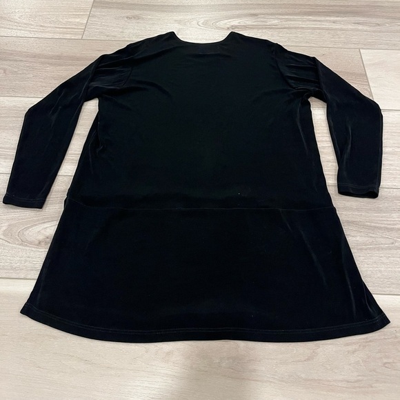 Flax Black Long Sleeve Side Slit Tunic Top Size M - Picture 5 of 5